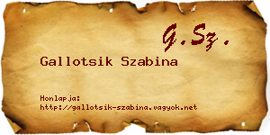 Gallotsik Szabina névjegykártya